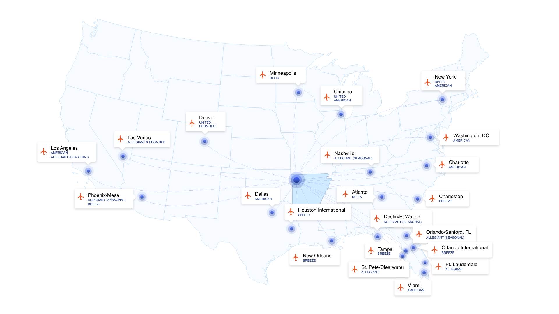 Destinations Northwest Arkansas National Airport
